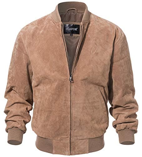 Vintage Suede Flavored Men's Leather Baseball Jacket