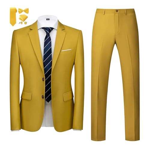 MOGU Men's Slim Fit Prom Tuxedo 2-Piece Suit (Jacket + Pants)