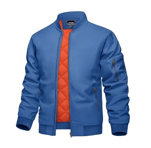KEFITEVD Men's Windproof Bomber JacketWarm Winter Full Zip Coats