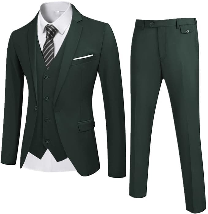 COOFANDY Men's 3 Piece Slim Fit Wedding Suit Set Groom Tuxedo