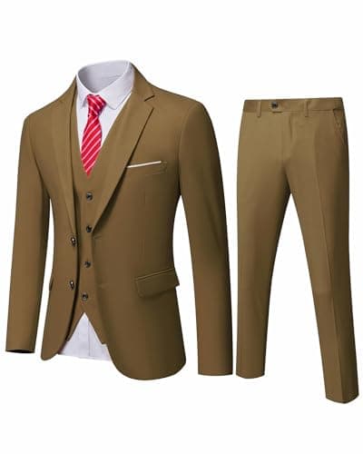 YND Men's Slim Fit 3 Piece Suit Set