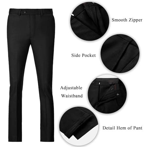 Hipfun Men's 3-Piece Slim Fit Suit for Wedding & Business