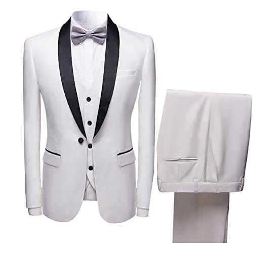 Boyland Men's Shawl Collar 1 Button Formal Suit for Wedding & Business