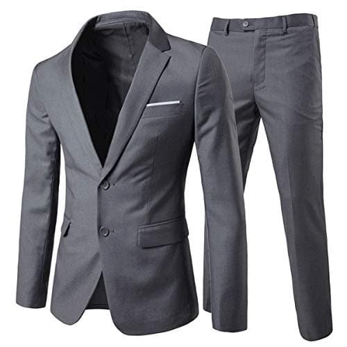 Cloudstyle Men's Slim Fit 2 Piece 2 Button Dress Suit Blazer & Pants Set