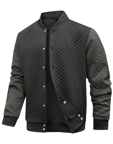 Mens Lightweight Causal Waffle Bomber Jacket