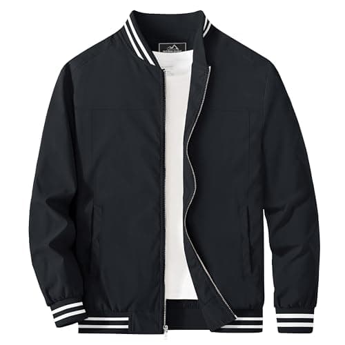 MAGCOMSEN Men's Lightweight Bomber Jacket Zip-Up Windbreaker