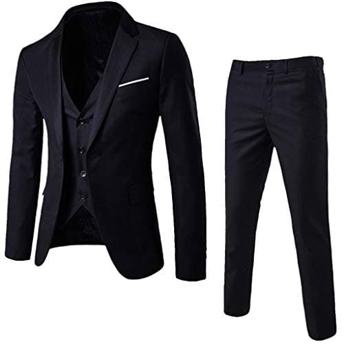 BIFUTON Men's Slim Fit 1-Button Tuxedo Suit for Party, Wedding, Business