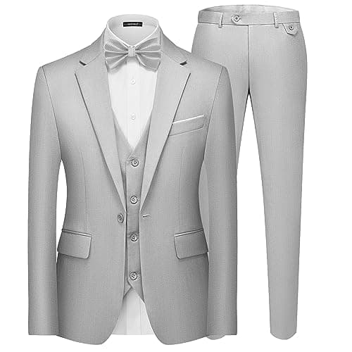 MAGE MALE Men's 3-Piece Slim Fit Suit Set: Elegant Blazer, Vest, and Pants