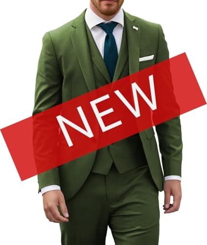 Wangyue Mens Slim Fit 3-Piece Prom Wedding Suit with Blazer Vest Pant