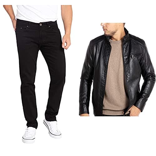 WULFUL Skinny Jeans for Men + Leather Jacket