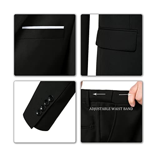 ZKHOECR Men's Slim Fit 3-Piece Suit