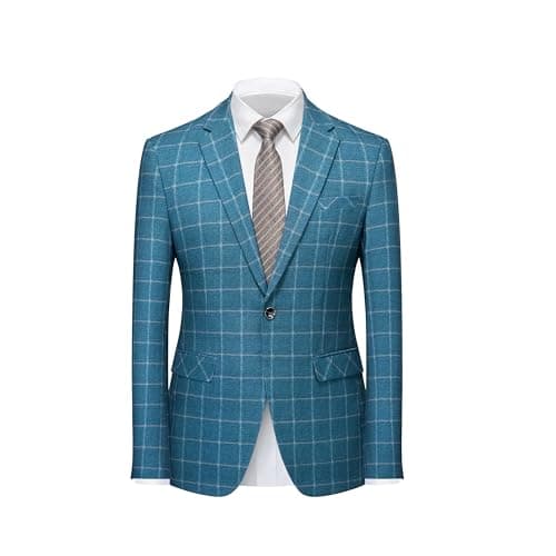 Slim Fit Plaid Suit Set for Men - Perfect for Wedding, Prom, Business