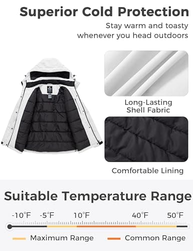 wantdo Women's Mountain Waterproof Ski Jackets Hooded Winter Snow Coat Insulated