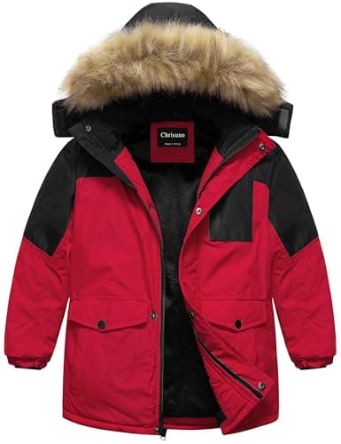 Chrisuno Boys' Waterproof Long Parka Winter Windbreaker Coat