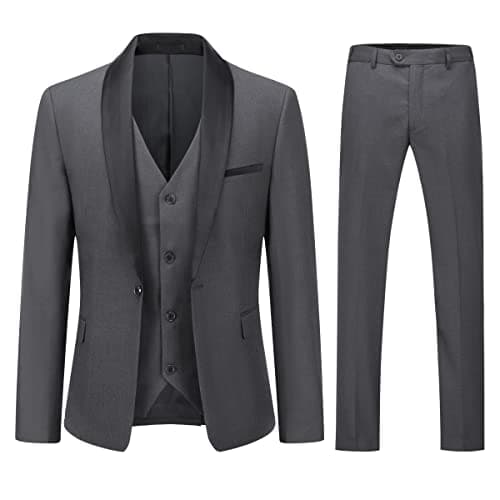 Boyland Men's Shawl Collar 1 Button Formal Suit for Wedding & Business