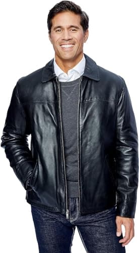 Classic Men's New Zealand Lambskin Leather Open Bottom Jacket