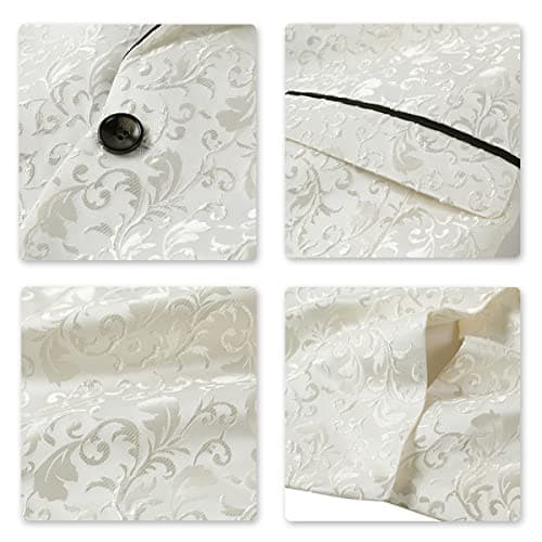 Cloudstyle Men's 2-Piece Floral Jacquard Suit