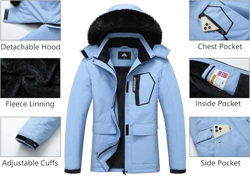 Women's Waterproof Ski Jacket for Winter Activities