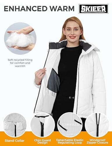 Women's Skiieer Waterproof Winter Snow Coat Warm Hooded Mountain Jacket