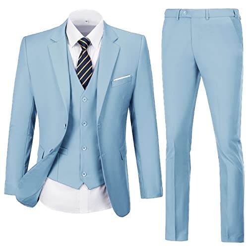 Men's Slim Fit 3-Piece Suit Set for Wedding and Business