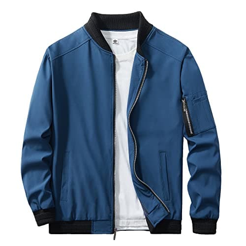 URBANFIND Men's Lightweight Slim Fit Casual Bomber Jacket