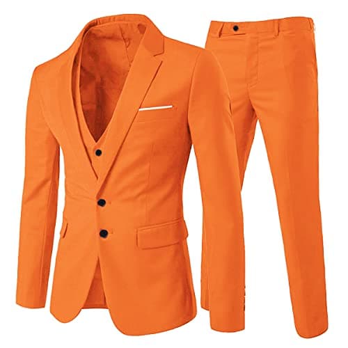 Cloudstyle Men's Slim Fit 3-Piece Formal Suit with 2 Buttons