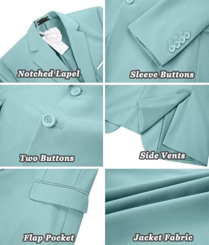 YoTsai Spring Men's Slim Fit 2-Button Casual Suit Blazer Jackets
