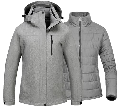 CREATMO Women's 3-in-1 Waterproof Snowboarding Jacket Winter Snow Coat