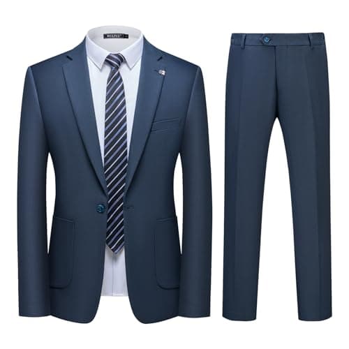 WULFUL Men's Slim Fit Suit Set for Party, Wedding & Business