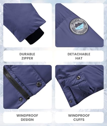 WULFUL Boys' Hooded Winter Puffer Jacket