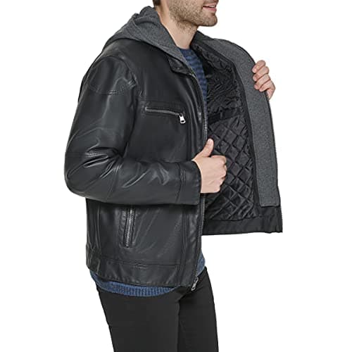 Calvin Klein Men's Faux Leather Moto Jacket