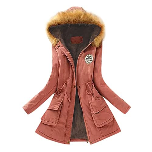 YMADREIG Women's 2023 Trendy Fleece Lined Hooded Winter Coat