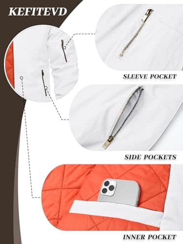 KEFITEVD Men's Windproof Bomber JacketWarm Winter Full Zip Coats
