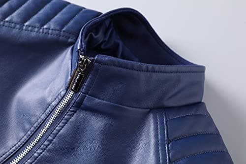 Womley's Men's Casual Slim Fit Faux Leather Biker Jacket
