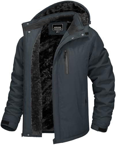 TACVASEN Men's Winter Warm Ski Snowboard Fleece Jacket Windproof Hooded
