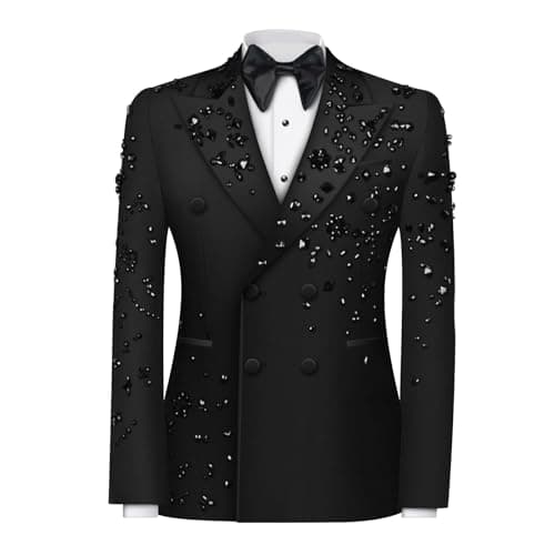 Olibexley Men's Slim Fit Double Breasted Tuxedo Suit Set