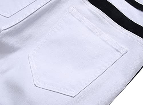 Slim Fit Ripped Distressed Stretch Jeans for Men