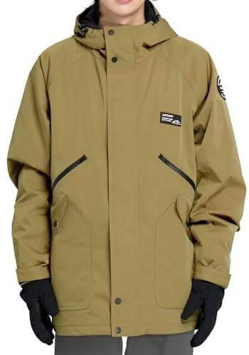 Actleis Men's Waterproof Winter Snowboarding Jacket Windproof Hooded Coat