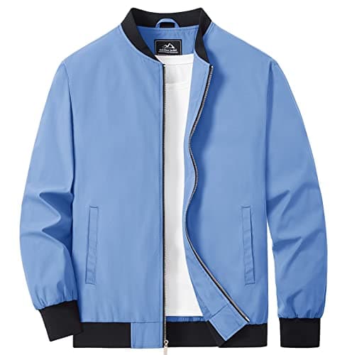 MAGCOMSEN Men's Lightweight Zip Up Windbreaker Coat with Pockets Spring Fall