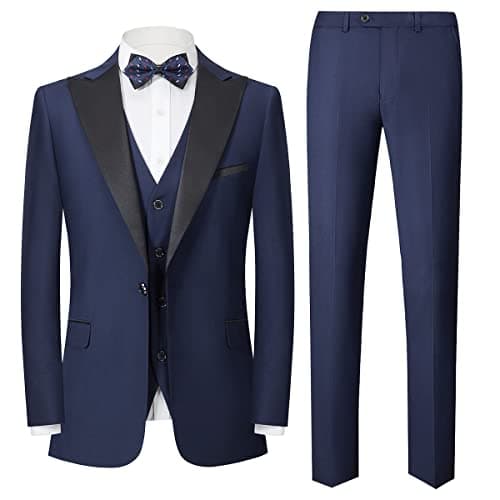 Boyland Men's Shawl Collar 1 Button Formal Suit for Wedding & Business