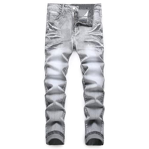 Men's Slim Fit Stretch Jean Blue Or Black Comfortable Soft Ripped Pants Demin