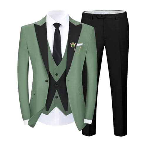 SPTALLFITJSV Slim Fit 3-Piece Men's Wedding Suit Set