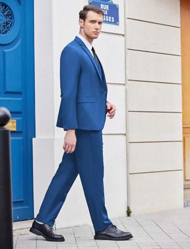 COOFANDY Men's 3 Piece Slim Fit Wedding Suit Set Groom Tuxedo
