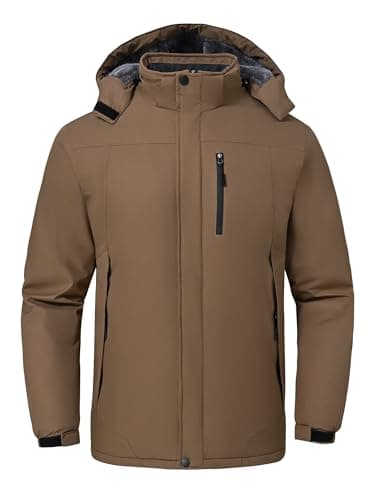 GAXIDES Men's Waterproof Windproof Ski Jacket with Hood