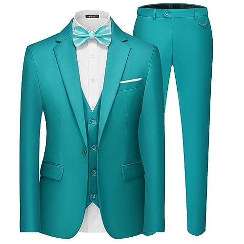 MAGE MALE Men's 3-Piece Slim Fit Suit Set: Elegant Blazer, Vest, and Pants