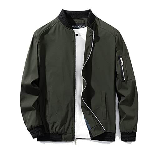 URBANFIND Men's Lightweight Slim Fit Casual Bomber Jacket