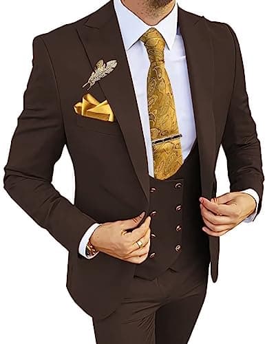Wangyue 3-Piece Slim Fit Suits for Men