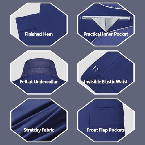 Men's Slim Fit 3-Piece Suit Set for Business and Wedding