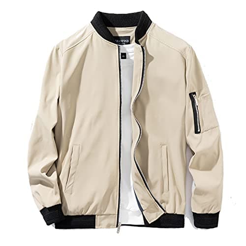 URBANFIND Men's Lightweight Slim Fit Casual Bomber Jacket