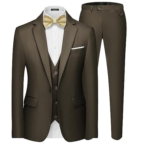 MAGE MALE Men's 3-Piece Slim Fit Suit Set: Elegant Blazer, Vest, and Pants